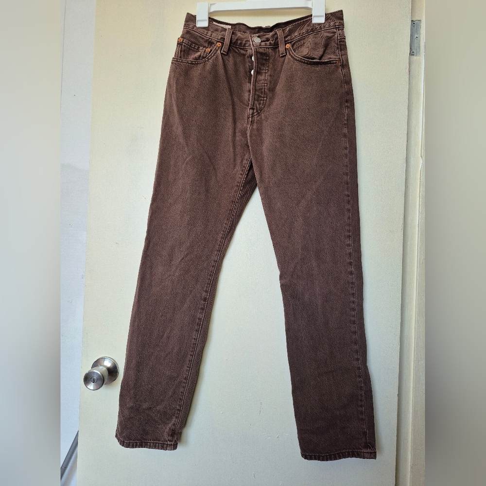 Levi's Premium 501 brown denim size 27W 30L